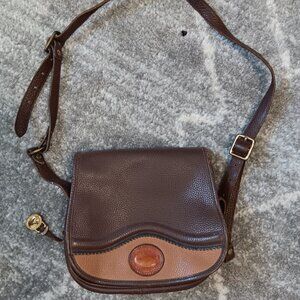 Vintage brown leather small dooney and bourke bag boho crossbody leather